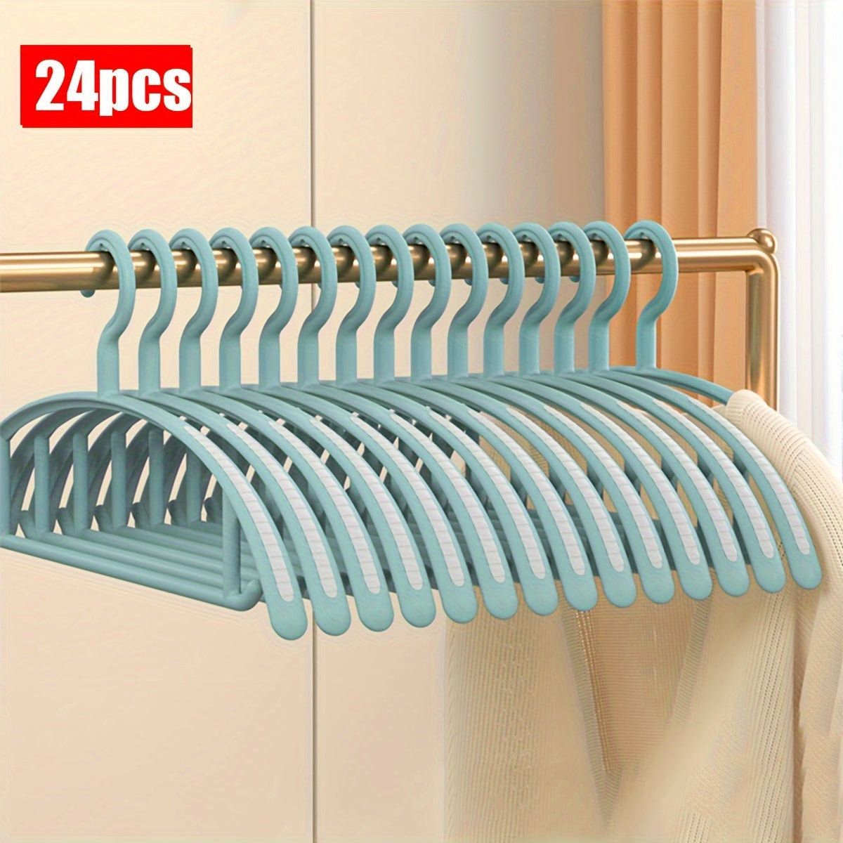12\u002F24pcs of Thickened, Non-Slip Plastic Hangers Designed to Save Space, Ideal for Suits, Sweaters, Dresses, And Pants, Perfect for Christmas Gifts