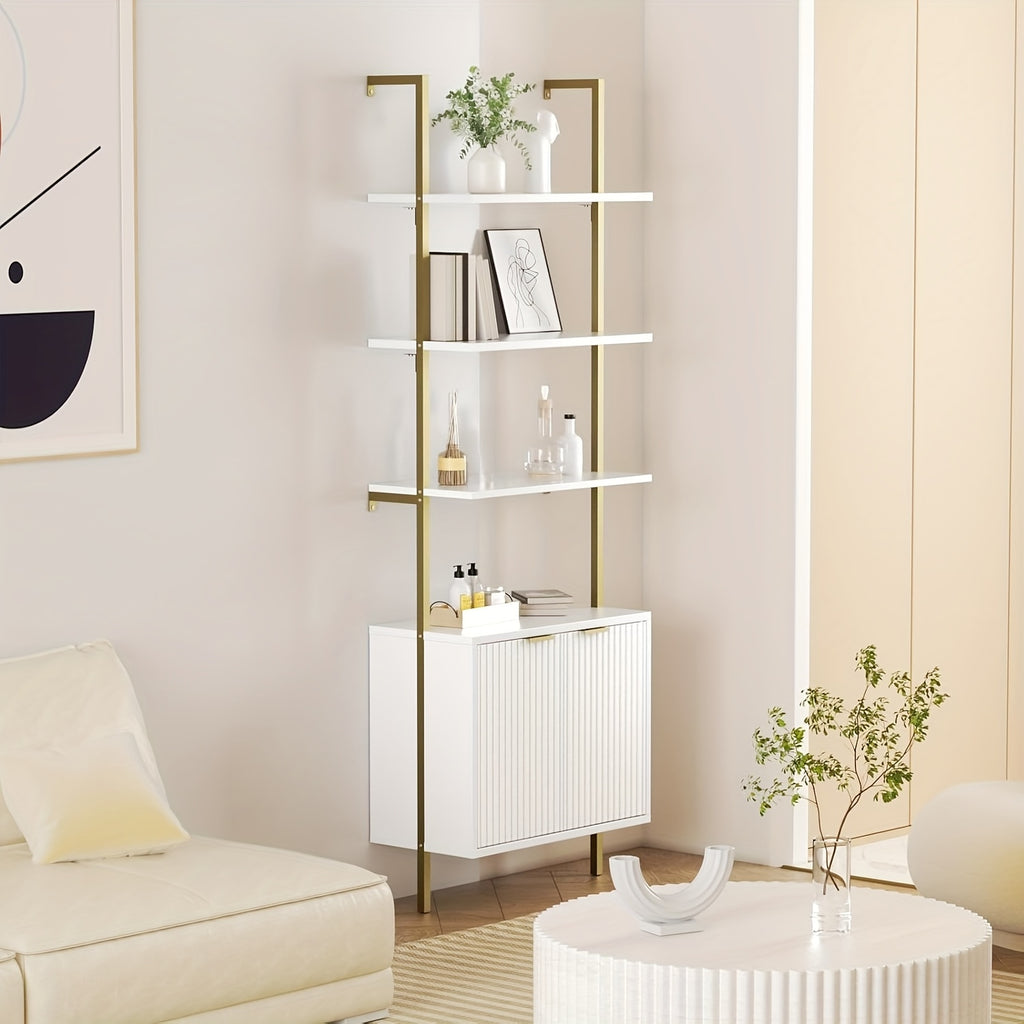 Modern Fluted Ladder Shelf 71\