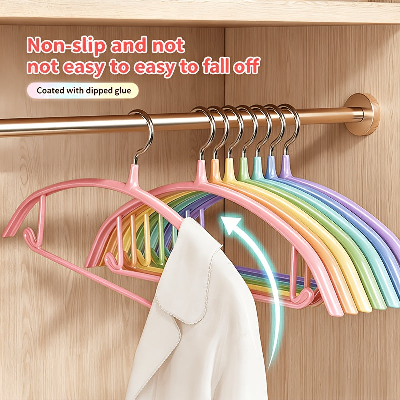 14\u002F28pcs, Non-slip Heavy-duty Hanger, 16.54in × 7.87in, Colored Curved Non-slip Hanger, Space-saving, Durable, Suitable For Indoor Storage, Outdoor Drying, Clothing Display, Standard Hanger, Wardrobe Storage, Organization And Storage