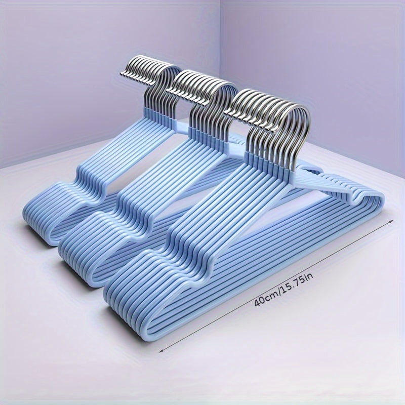 39pcs Non-Slip And Durable Metal Hangers with a Rubber Coating. These Space-Saving Hooks Feature Shoulder Notches