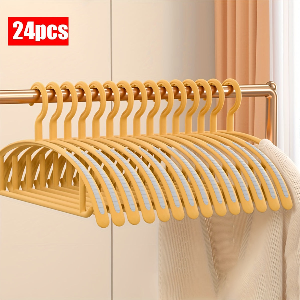 12\u002F24pcs of Thickened, Non-Slip Plastic Hangers Designed to Save Space, Ideal for Suits, Sweaters, Dresses, And Pants, Perfect for Christmas Gifts