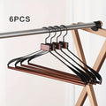 Set of 6 Stylish Beechwood And Metal Coat Hangers with a Smooth End - Ideal for Storing Suits And Overcoats