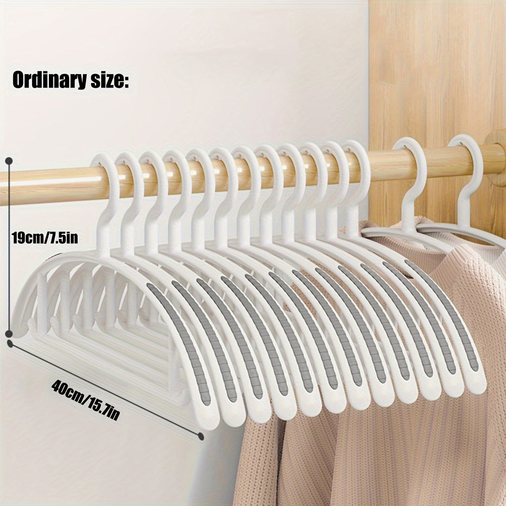 12\u002F24pcs of Thickened, Non-Slip Plastic Hangers Designed to Save Space, Ideal for Suits, Sweaters, Dresses, And Pants, Perfect for Christmas Gifts