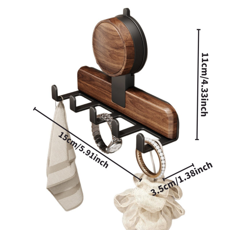 Super Walnut Suction Cup Hook - No Punching Sticky Bathroom Shower Hook, Suitable for Towels, Strong Load-bearing Capacity, Non-destructive Removable Wall Hook, Suitable for Kitchens, Tiles, Utility Hooks