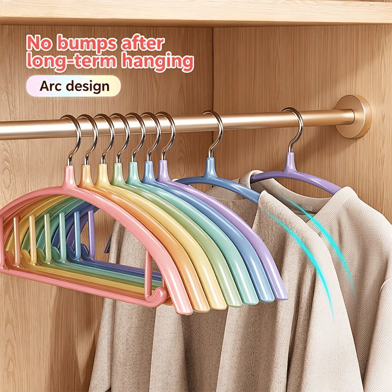 14\u002F28pcs, Non-slip Heavy-duty Hanger, 16.54in × 7.87in, Colored Curved Non-slip Hanger, Space-saving, Durable, Suitable For Indoor Storage, Outdoor Drying, Clothing Display, Standard Hanger, Wardrobe Storage, Organization And Storage